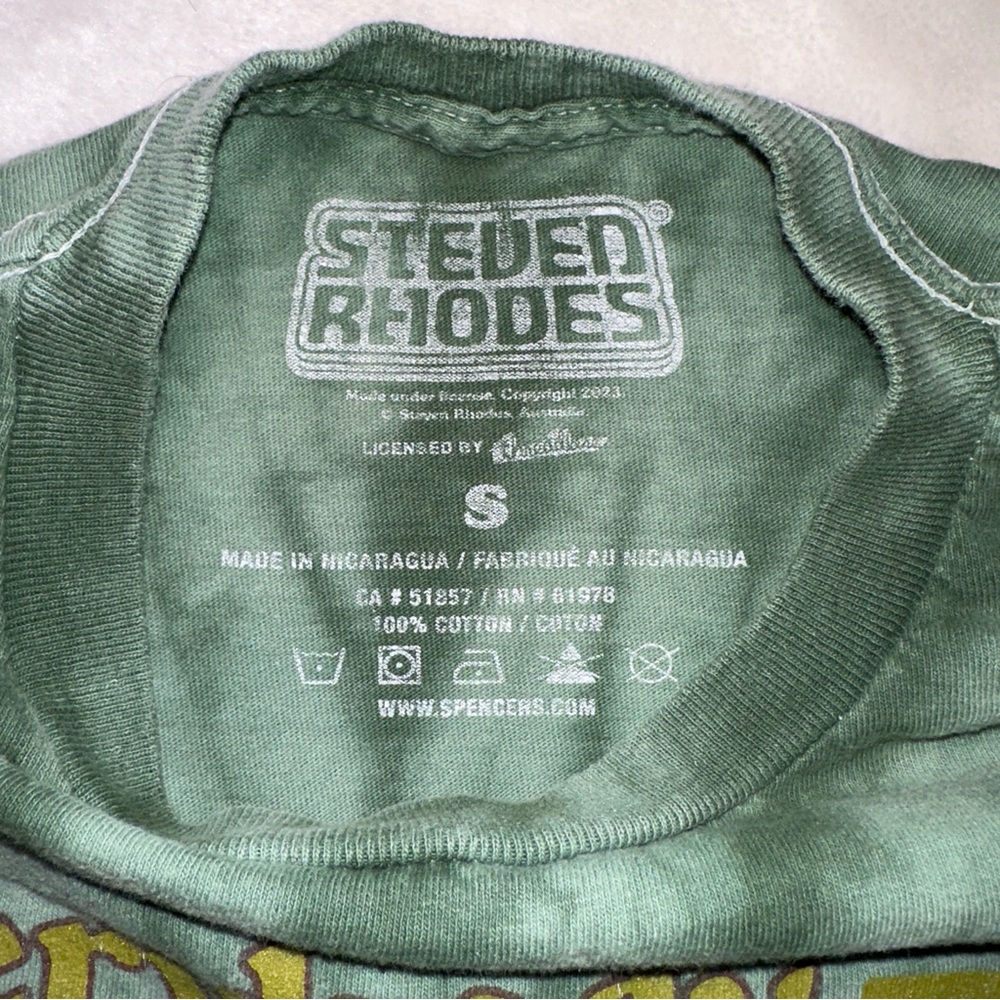 Steven Rhodes Green Tie-Dye "Everybody Croaks" Frog Skull T-Shirt Size Small - Picture 8 of 10